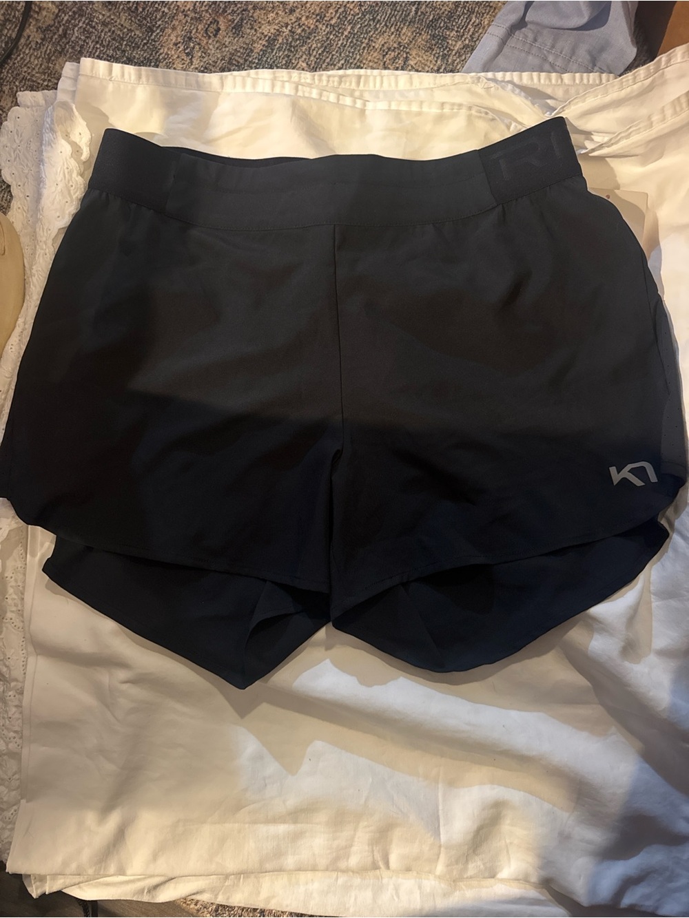 Kari Traa Black Layered Athletic Shorts#146